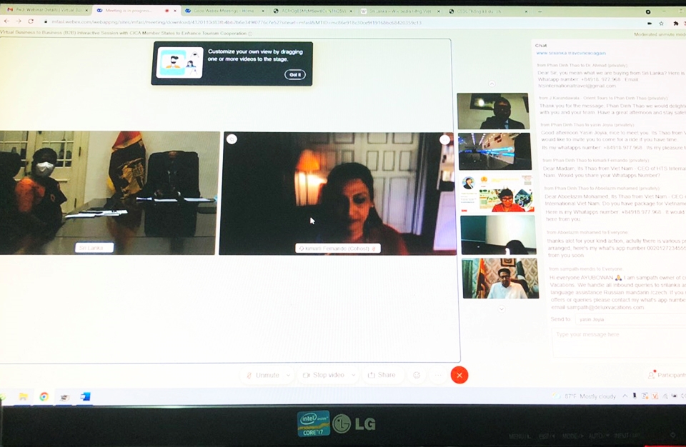 HTS International Travel attended the online meeting with the Ministry of Foreign Affairs of Sri Lanka and companies in tourism from 27 CICA member countries